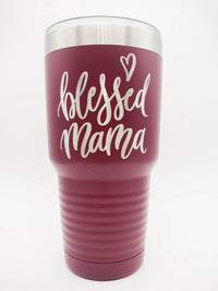 Blessed Mama - Engraved Polar Camel 30oz Maroon Tumbler by Sunny Box