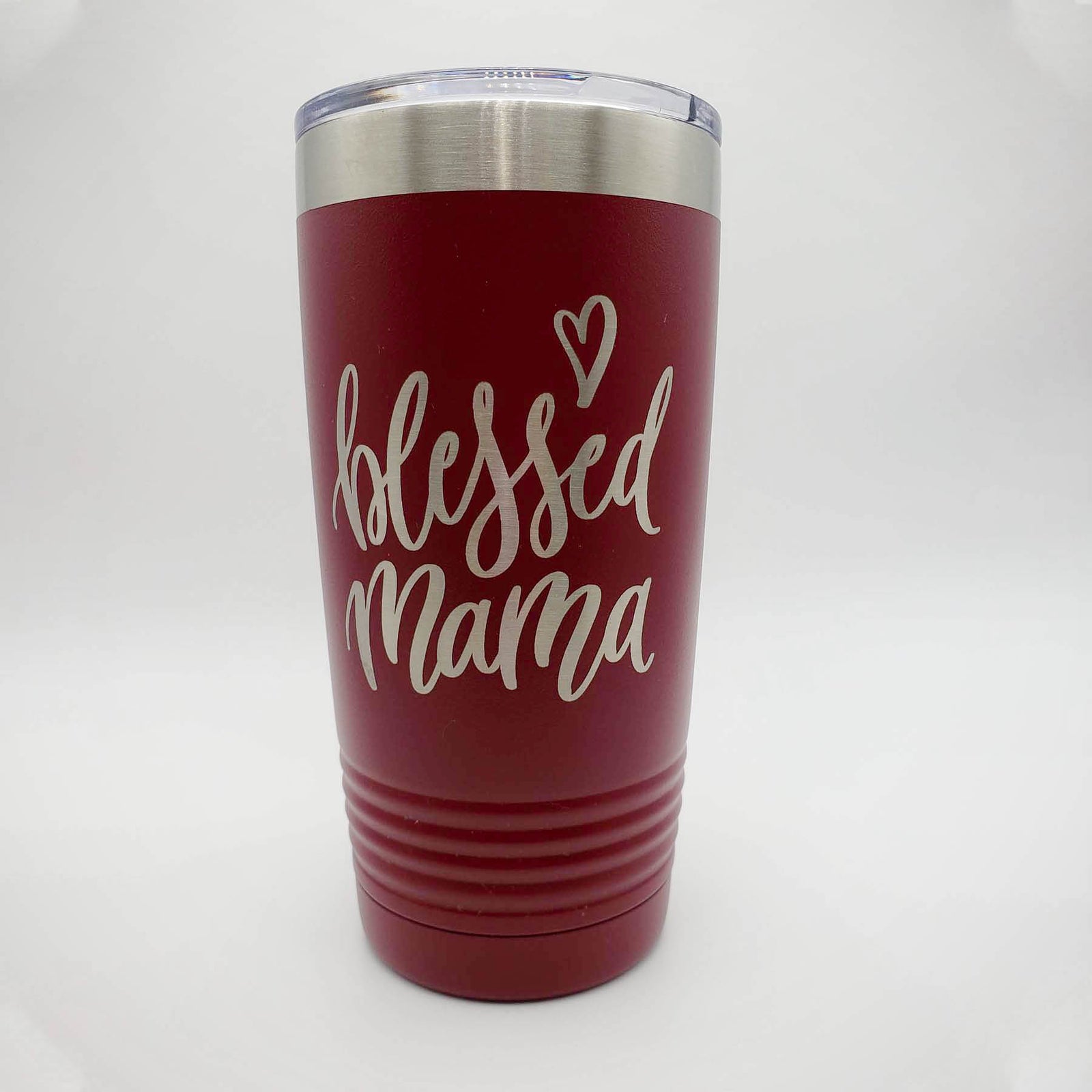 Blessed Mama - Engraved 20oz Maroon Polar Camel Tumbler - Sunny Box