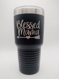 Blessed Mama - Engraved 30oz Polar Camel Tumbler Black - Sunny Box