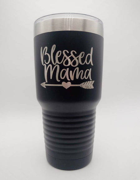 Blessed Mama - Engraved 30oz Polar Camel Tumbler Black - Sunny Box