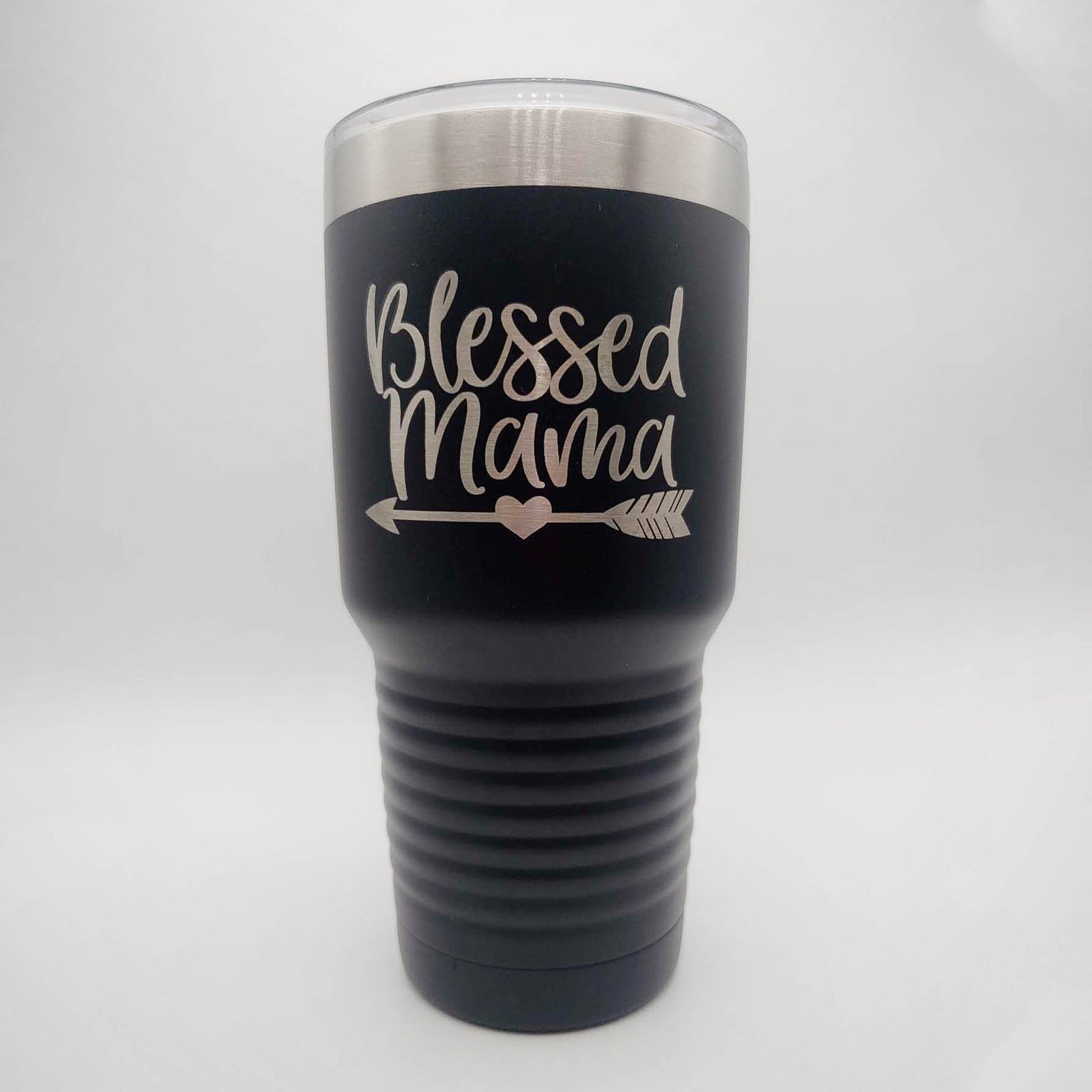 Blessed Mama - Engraved 30oz Polar Camel Tumbler Black - Sunny Box