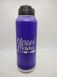Blessed Mama Engraved Polar Camel 32oz Purple Water Bottle - Sunny Box