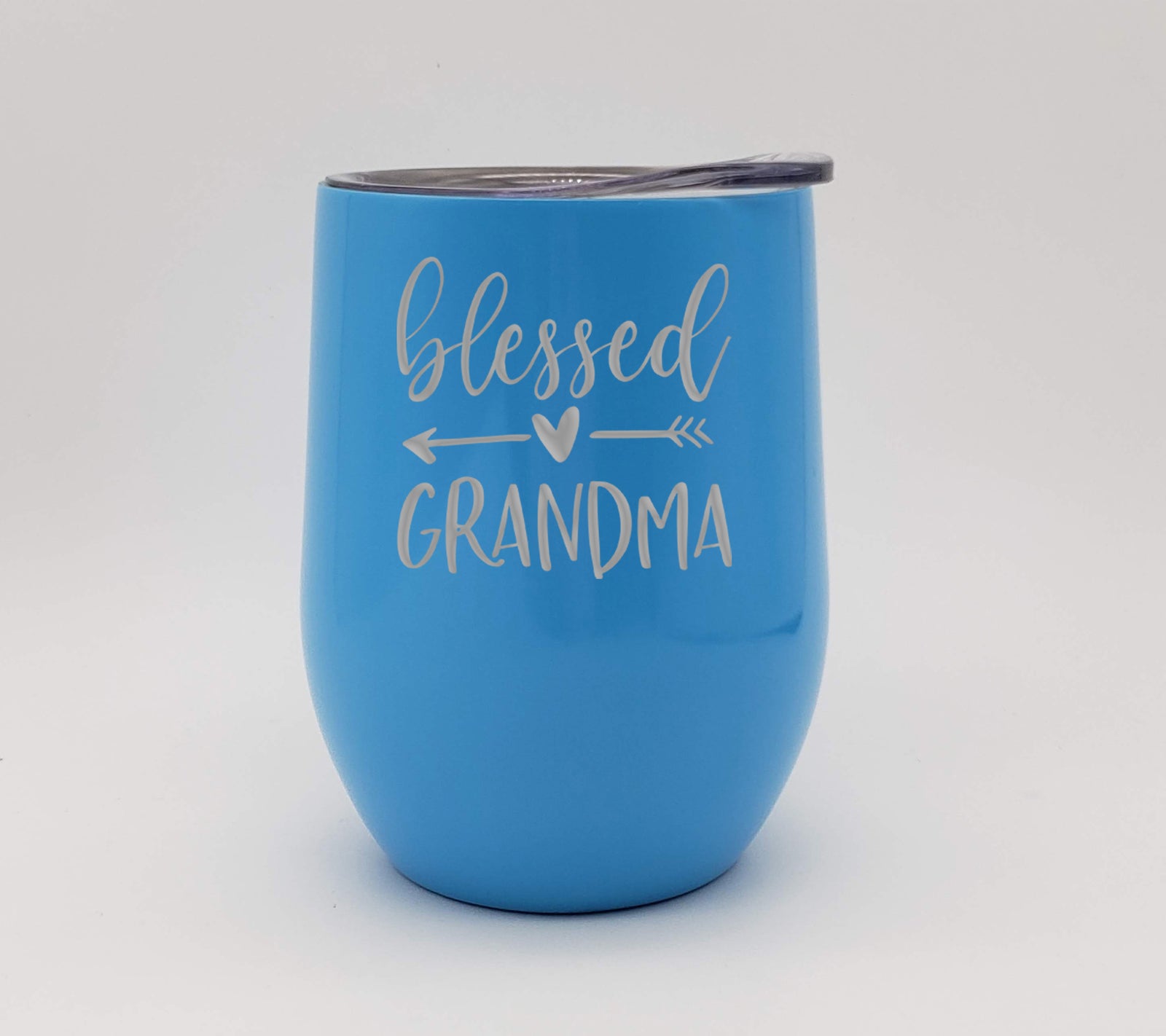 Blessed Grandma Engraved Stainless Wine Tumbler - 9oz Ocean Blue - Sunny Box