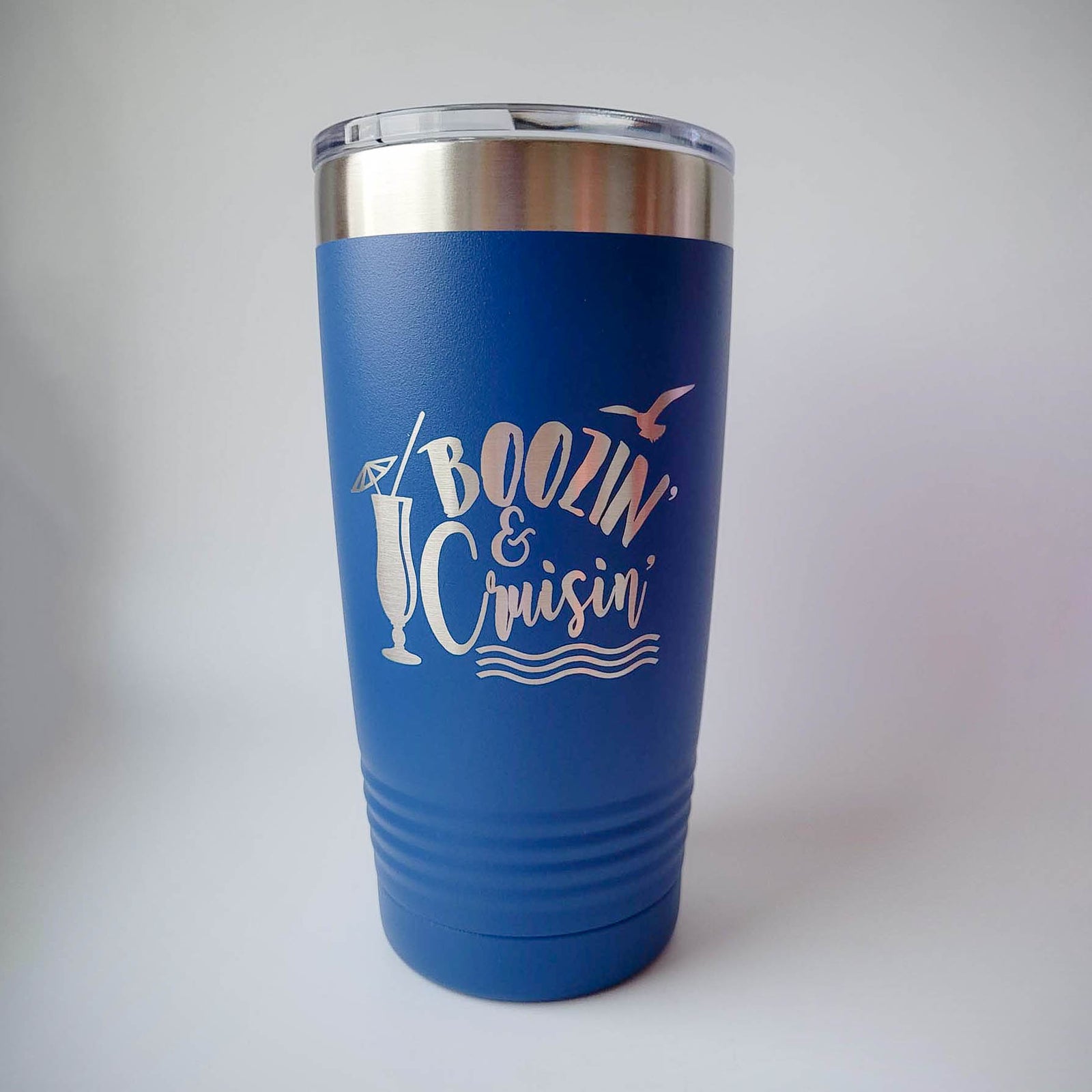 Boozin and Cruisin Engraved 20oz Blue Polar Camel Tumbler - Sunny Box