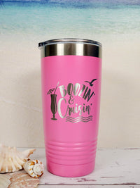 Boozin and Cruisin Engraved 20oz Pink Polar Camel Tumbler - Sunny Box