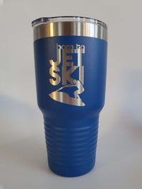 Born to Jet Ski Engraved 30oz Blue tumbler by Sunny Box