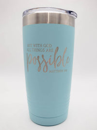 But With God All Things Are Possible Engraved Polar Camel Tumbler Sunny Box
