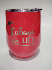 Cabana Life Engraved 9oz Stemless Wine Tumbler by Sunny Box