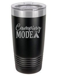 Camping Mode Engraved 20oz Black Polar Camel Tumbler - Sunny Box