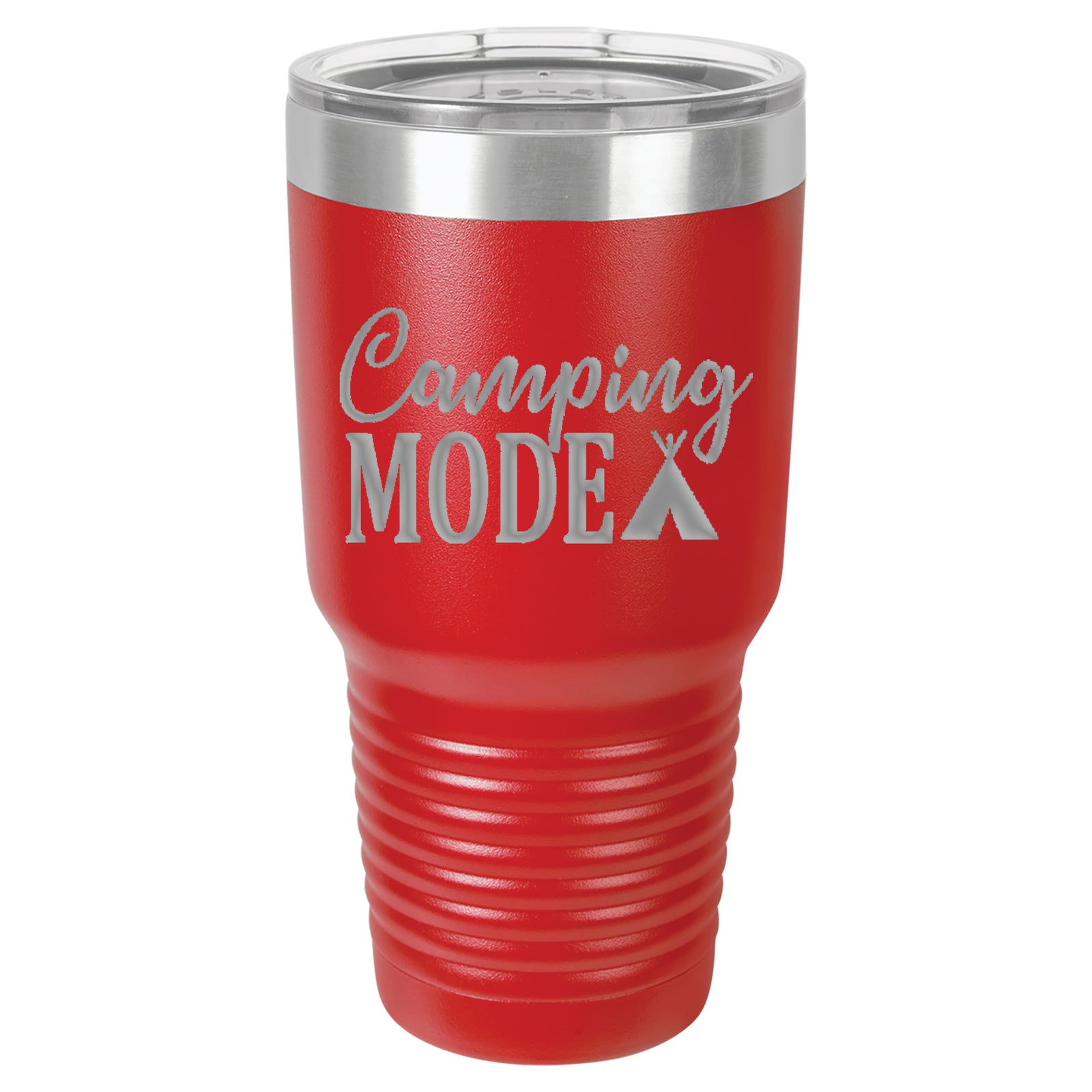 Camping Mode Engraved 30oz Red Polar Camel Tumbler - Sunny Box