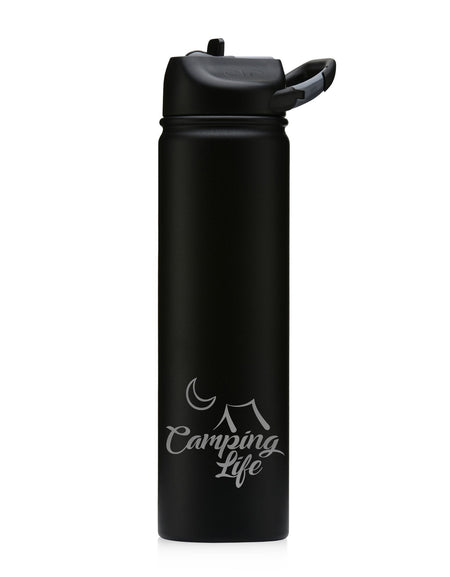 Camping Life Engraved 27oz SIC Water Bottle Black - Sunny Box