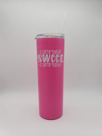 Campsite Sweet Campsite - Engraved 20oz Skinny Tumbler - Pink - Sunny Box