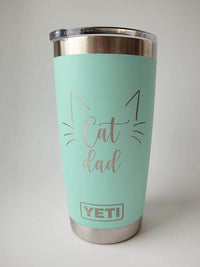 Cat Dad Engraved YETI Tumbler