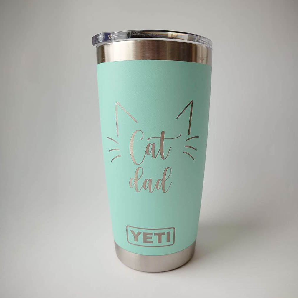 Cat Dad Engraved YETI Tumbler