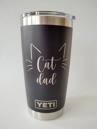 Cat Dad Engraved YETI Tumbler