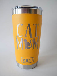 Cat Mom Engraved YETI Tumbler - Design #2
