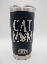 Cat Mom Engraved YETI Tumbler - Design #2