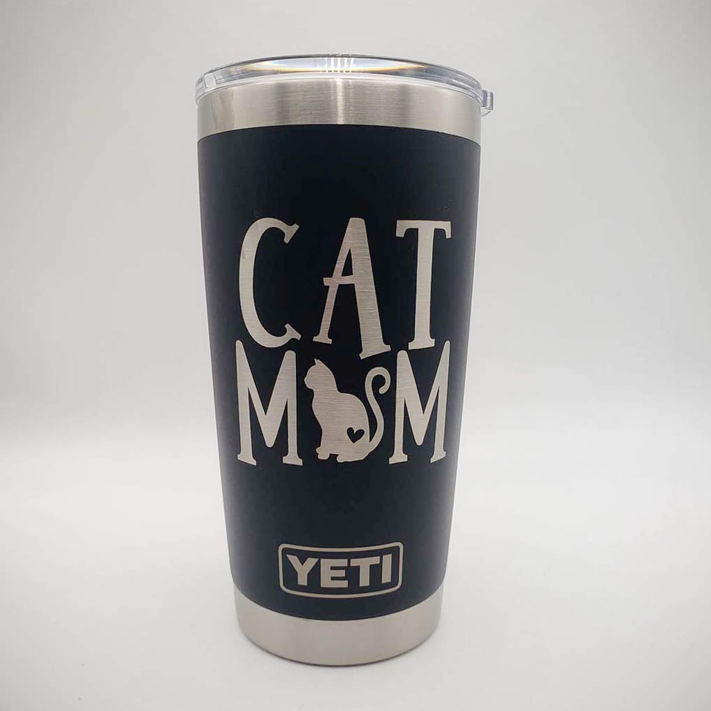 Cat Mom Engraved YETI Tumbler - Design #2