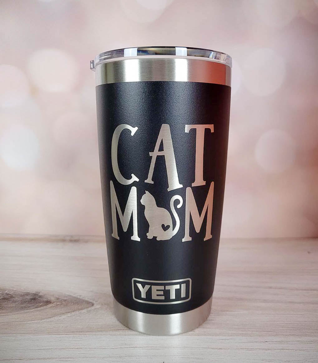 Cat Mom Engraved YETI Tumbler - Design #2