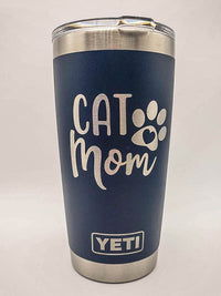 Cat Mom Engraved YETI Tumbler