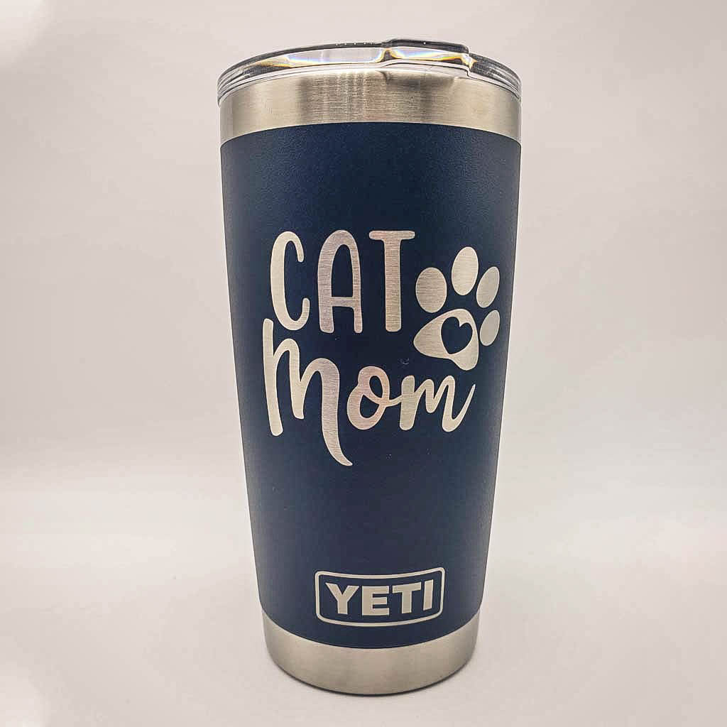 Cat Mom Engraved YETI Tumbler