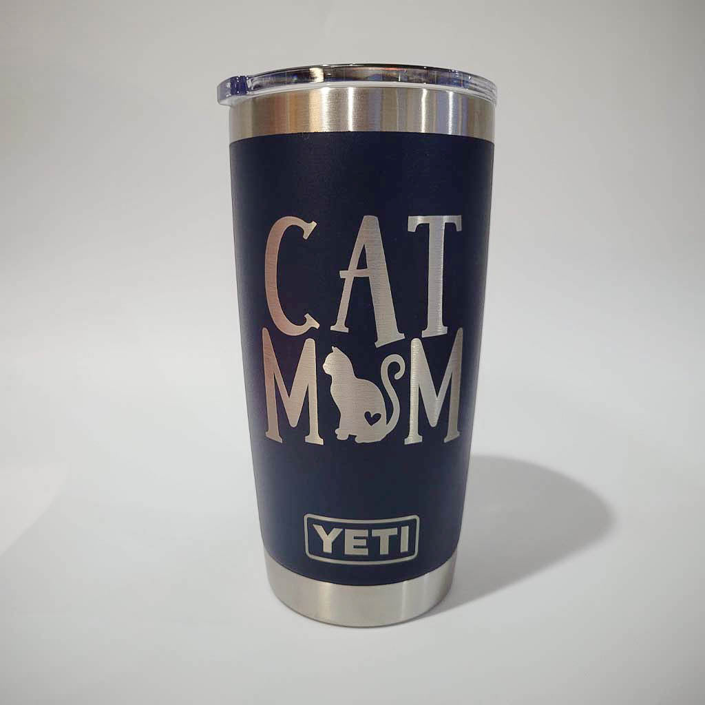 Cat Mom Engraved YETI Tumbler - Design #2