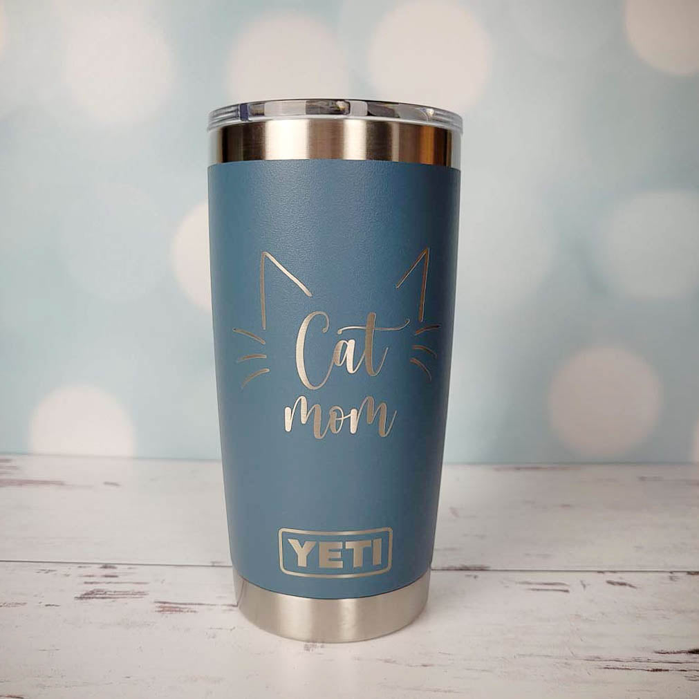 Cat Mom Engraved YETI Tumbler2