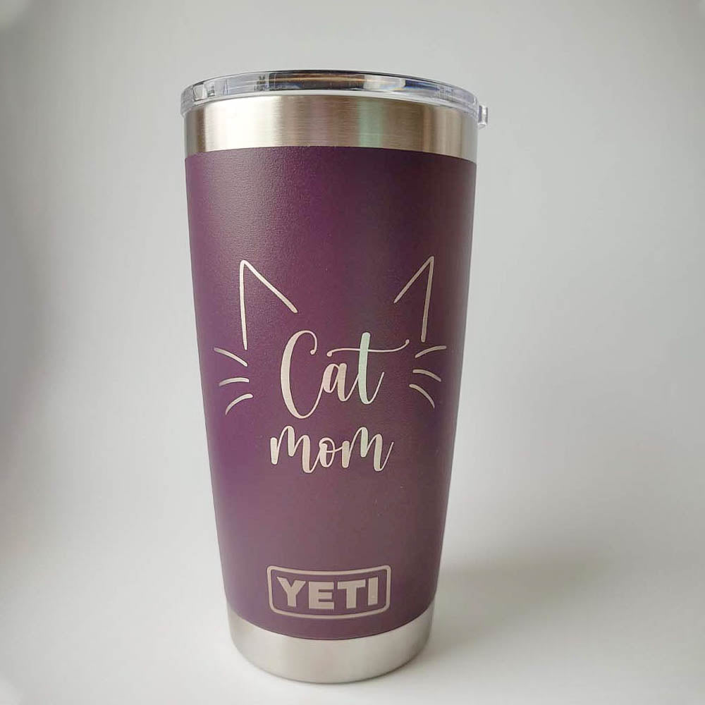 Cat Mom Engraved YETI Tumbler2