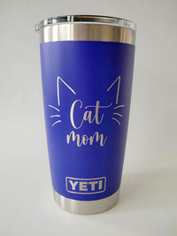 Cat Mom Engraved YETI Tumbler2