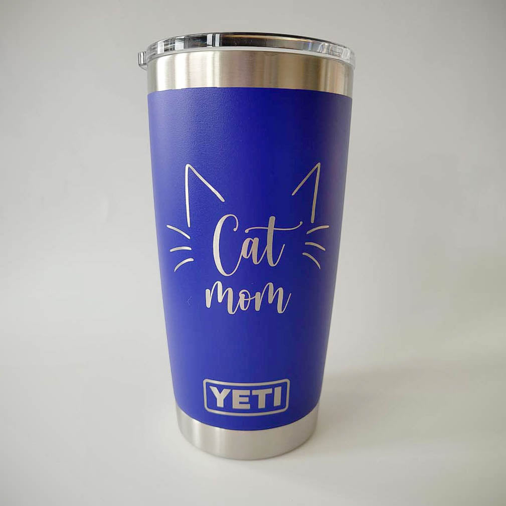 Cat Mom Personalized Engraved YETI Tumbler - Makes a great gift! – Sunny Box