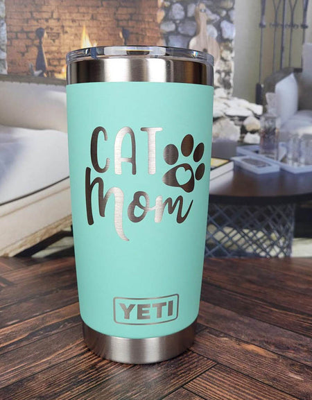 Cat Mom Engraved YETI Tumbler