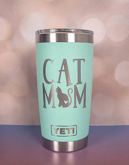 Cat Mom Engraved YETI Tumbler - Design #2