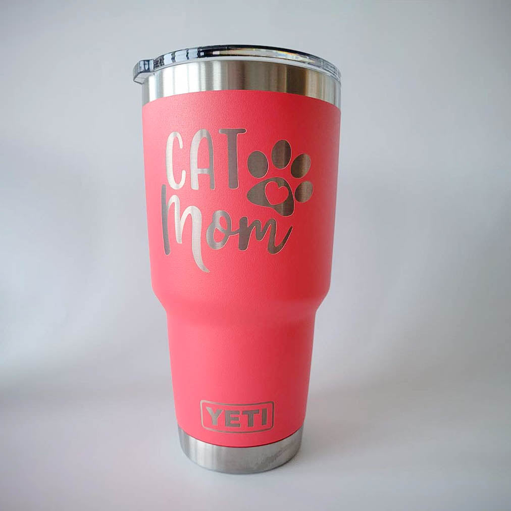 Cat Mom Engraved YETI Tumbler