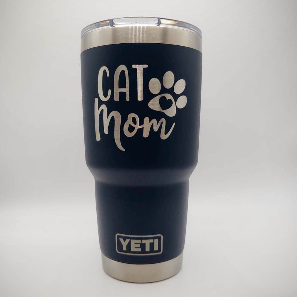 Cat Mom Engraved YETI Tumbler