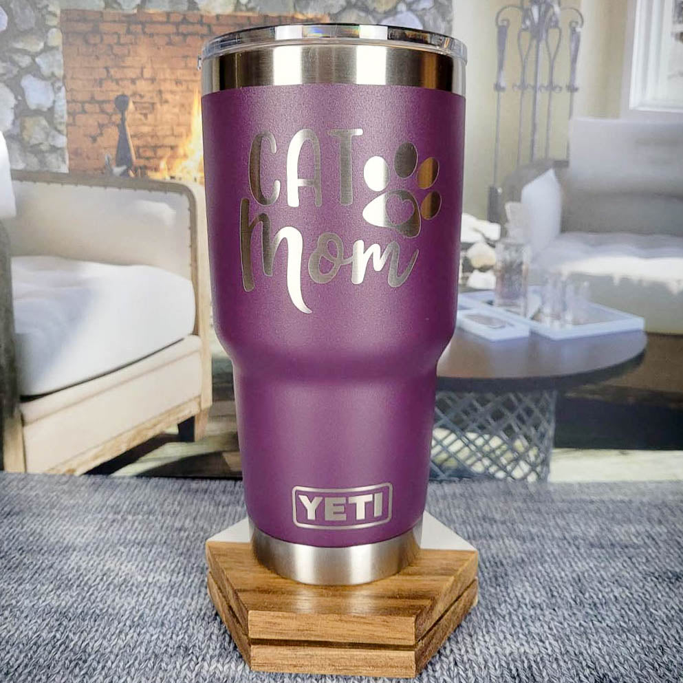 Cat Mom Engraved YETI Tumbler