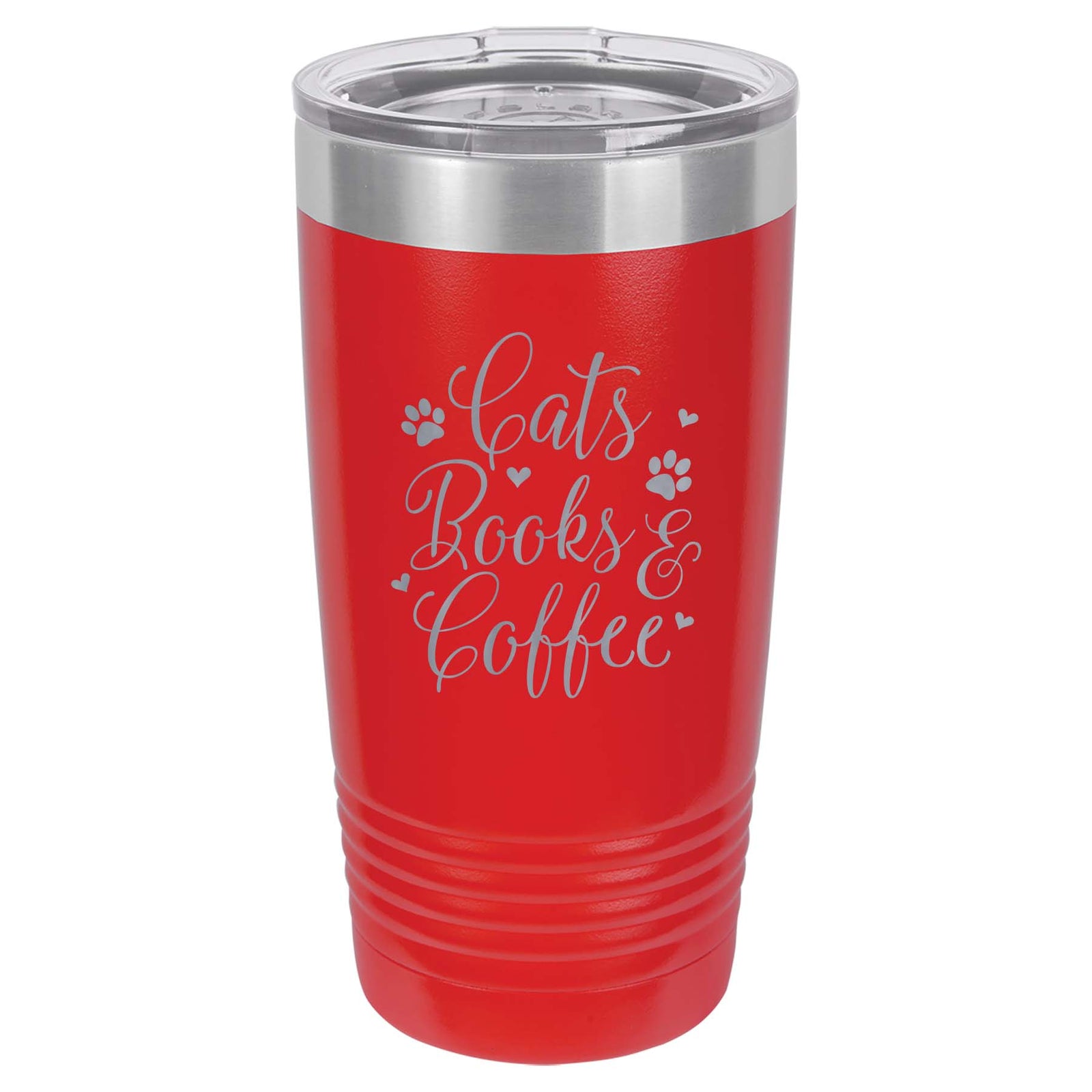 Cats, Books & Coffee Engraved Polar Camel Tumbler