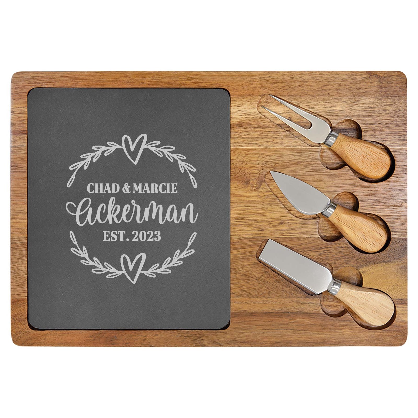 Custom Personalized Cheeseboard with Utensils by Sunny Box