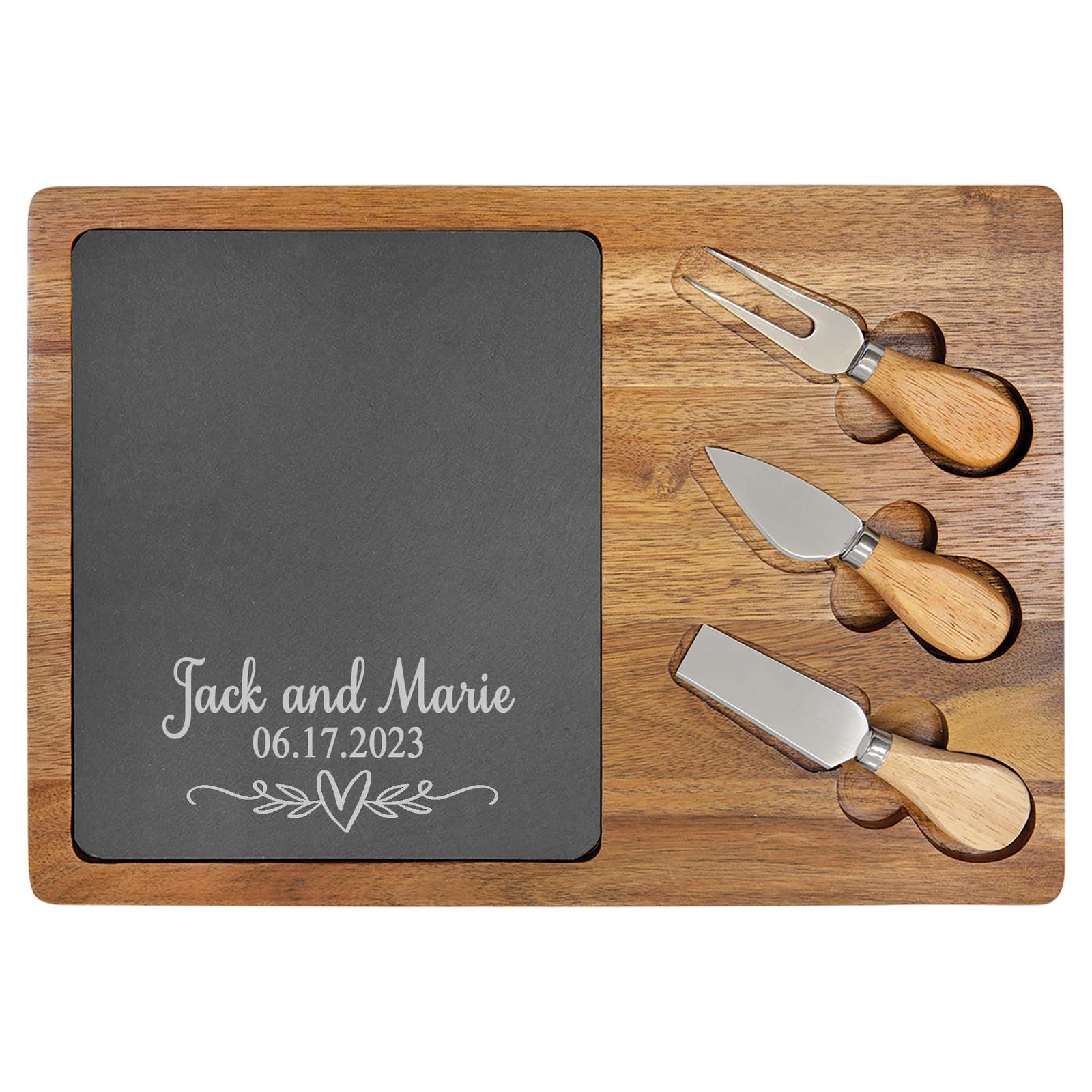 Custom Personalized Cheeseboard with Utensils by Sunny Box