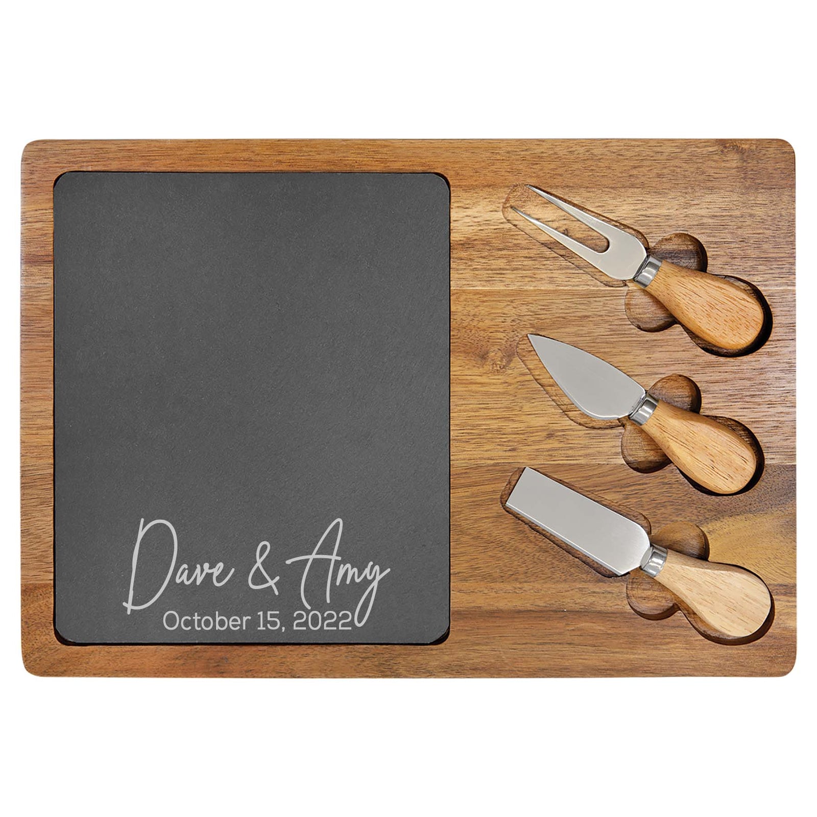 Custom Personalized Cheeseboard with Utensils by Sunny Box
