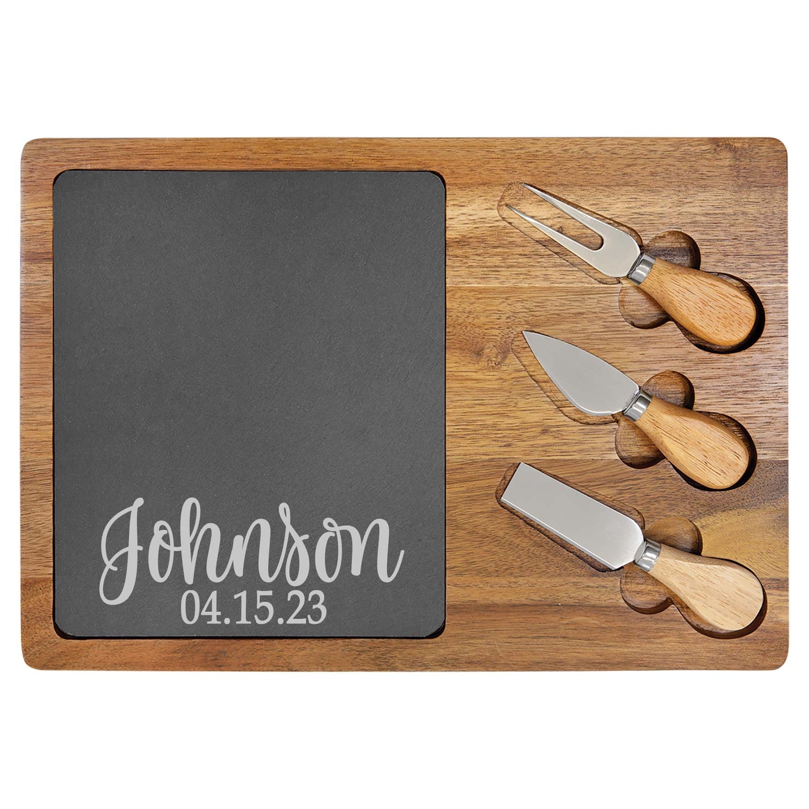 Custom Personalized Cheeseboard with Utensils by Sunny Box