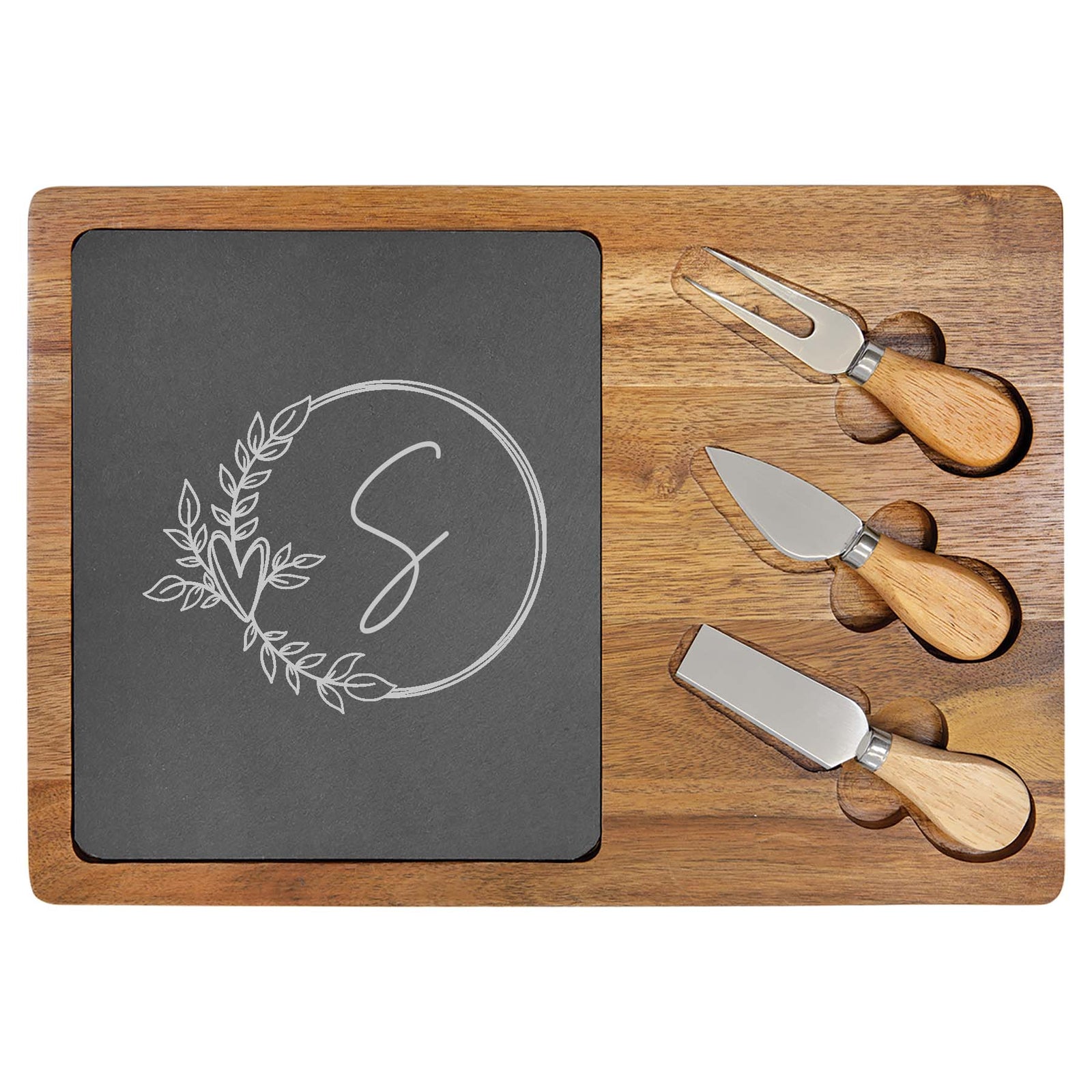 Custom Personalized Cheeseboard with Utensils by Sunny Box