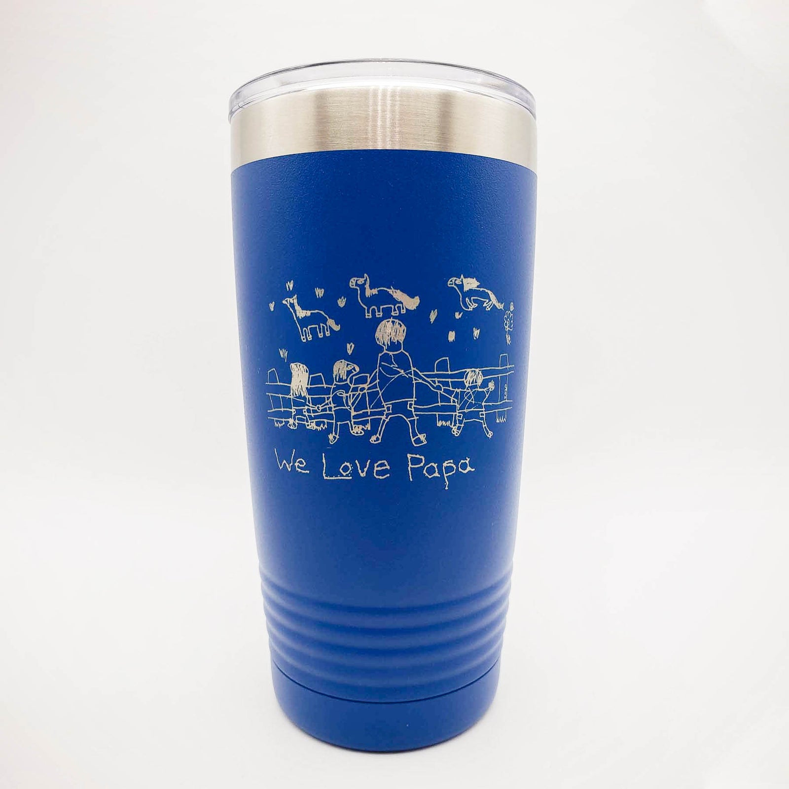 Child's Drawing / Handwriting Engraved 20oz Polar Camel Tumbler Blue by Sunny Box