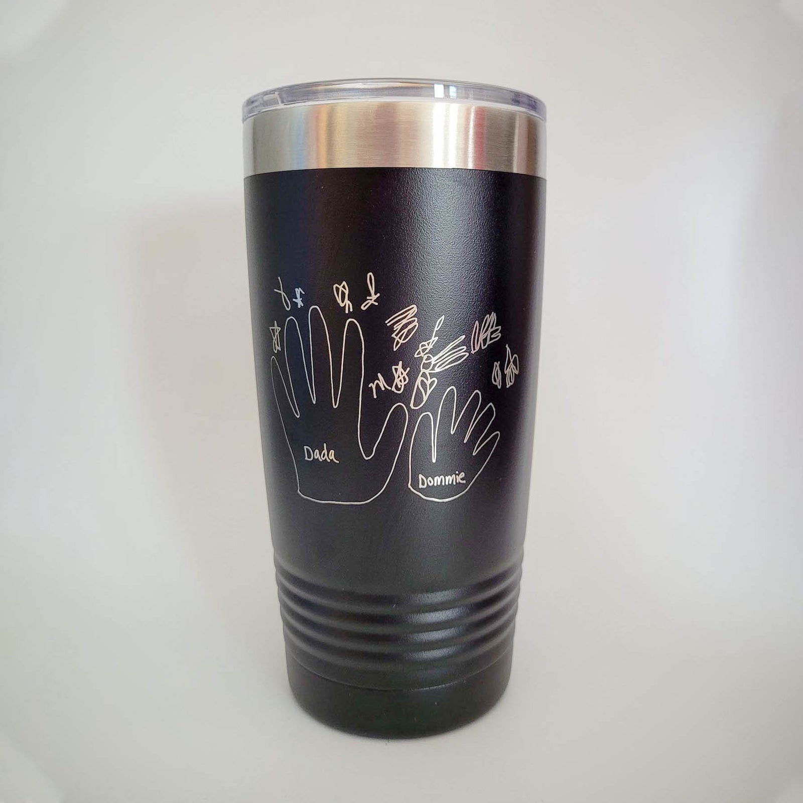 Child's Drawing / Handwriting Engraved 20oz Polar Camel Tumbler Black by Sunny Box