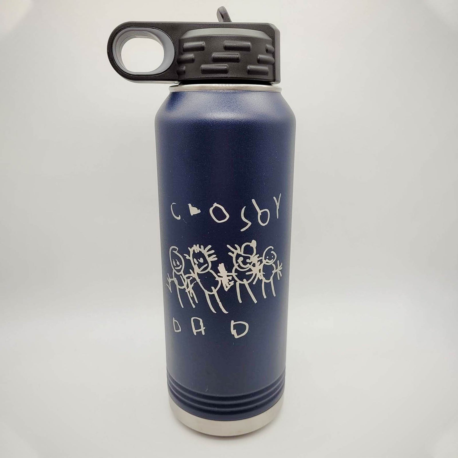 Engraved Handwriting or Drawing - Polar Camel 32oz Water Bottle Navy - Sunny Box