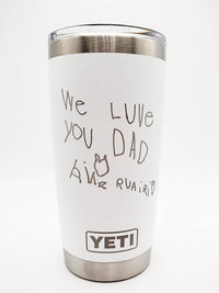 Child's Handwriting or Drawing Laser Engraved YETI Tumbler