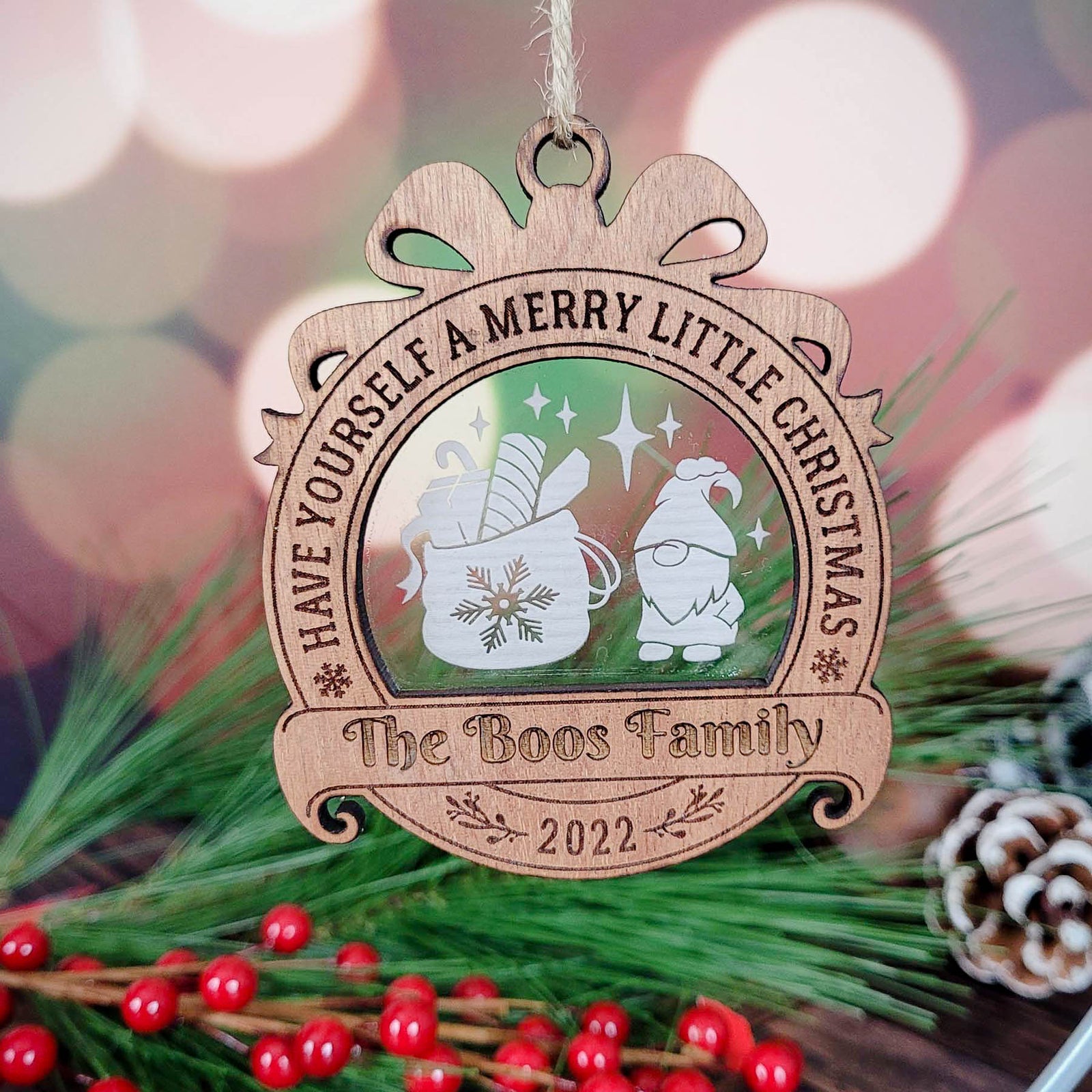 Personalized Christmas Ornament Gnome by Sunny Box