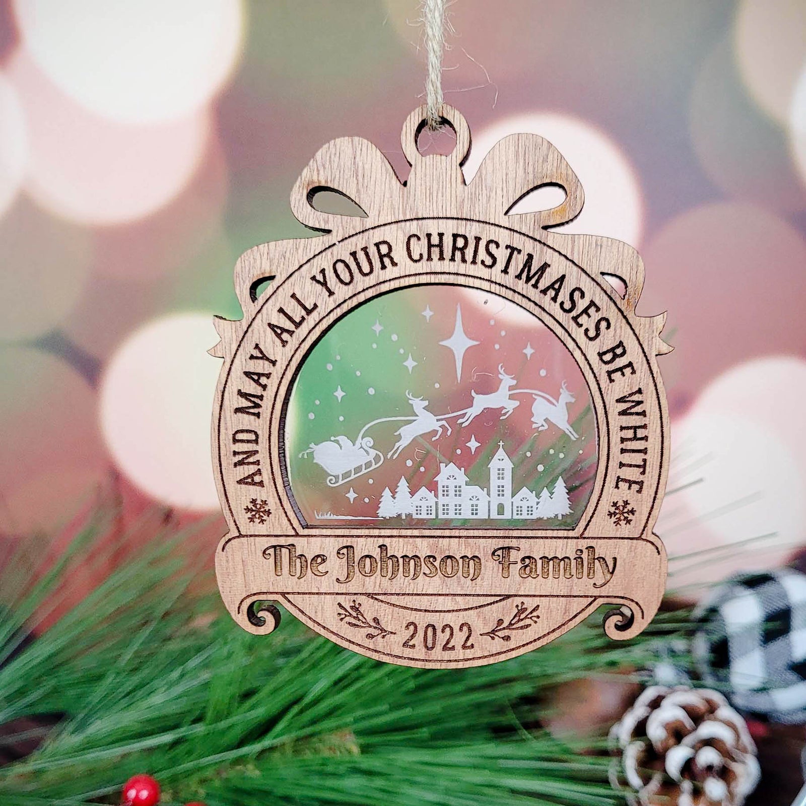 Personalized Christmas Ornament Santa's Sleigh by Sunny Box