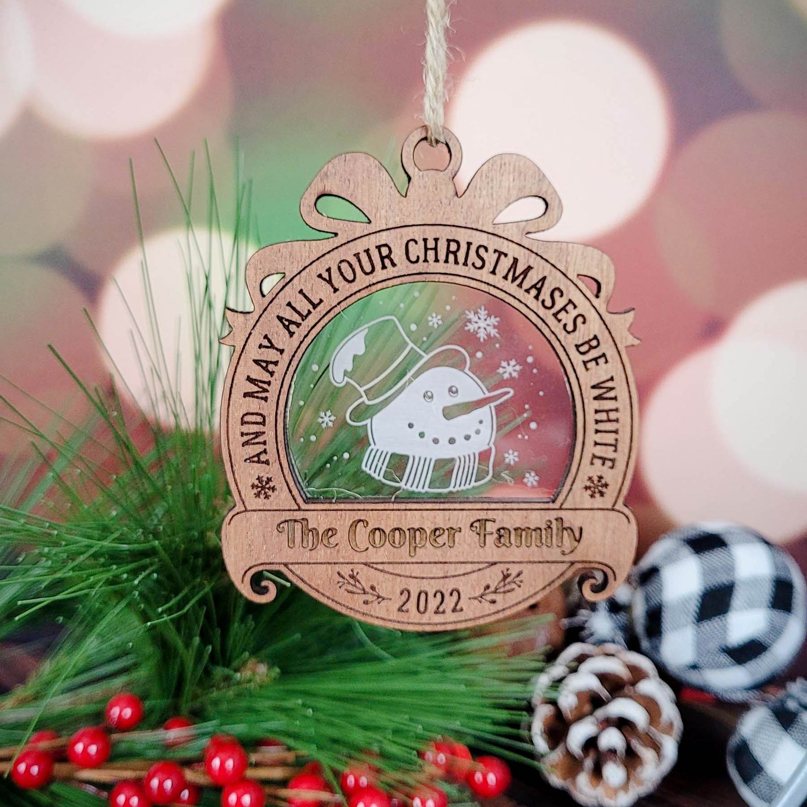 Personalized Christmas Ornament Snowman by Sunny Box