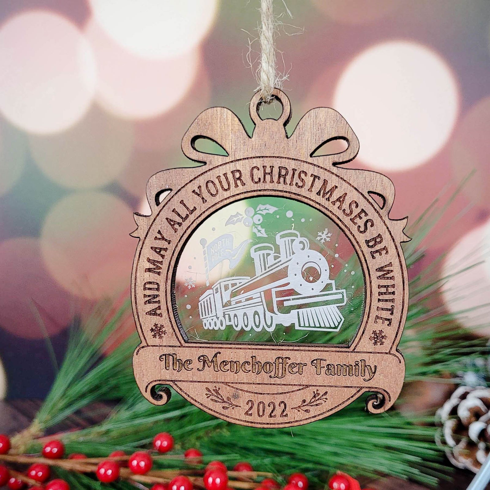 Personalized Christmas Ornament Train by Sunny Box