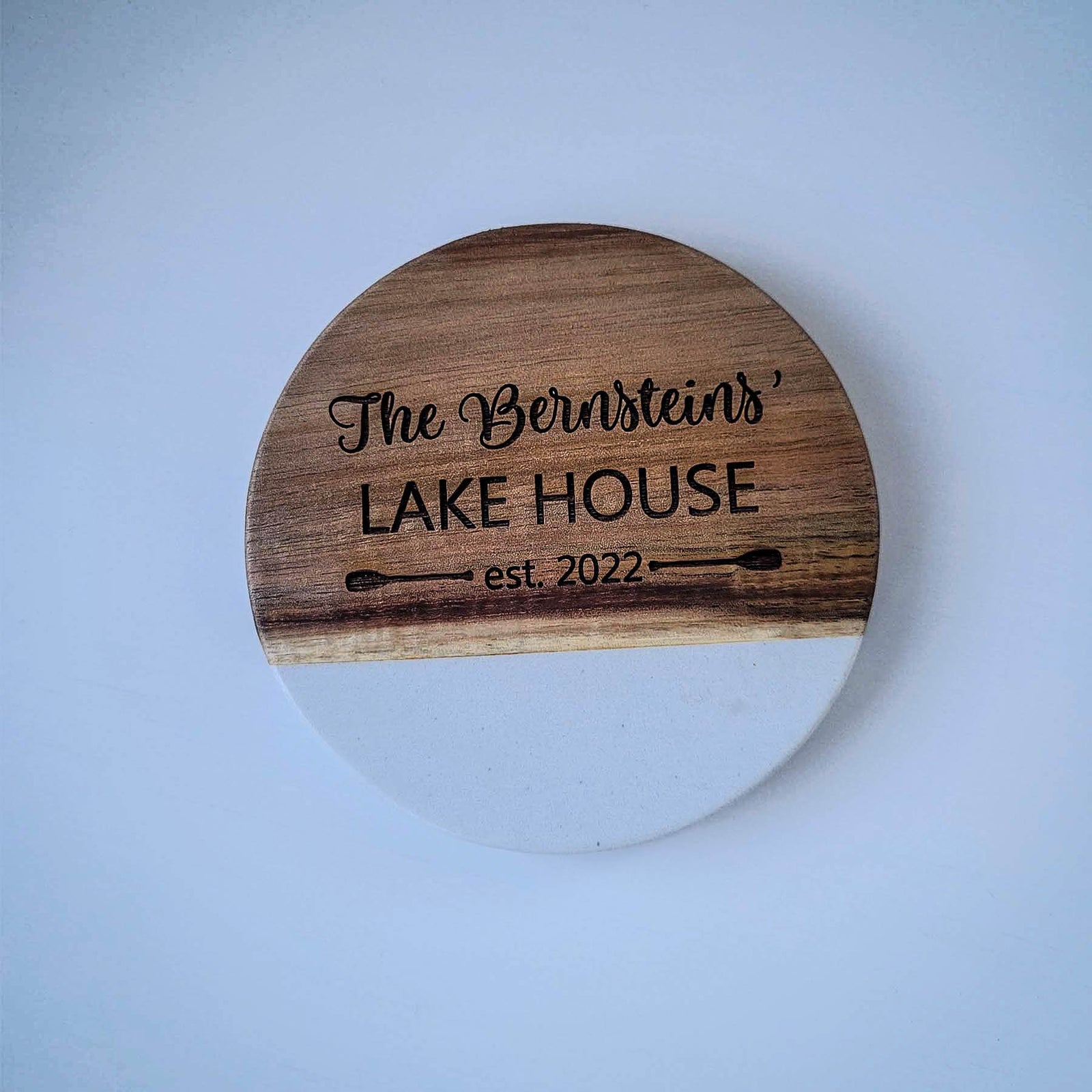 Custom Engraved Marble Wooden Coasters Personalized Gift - Temu